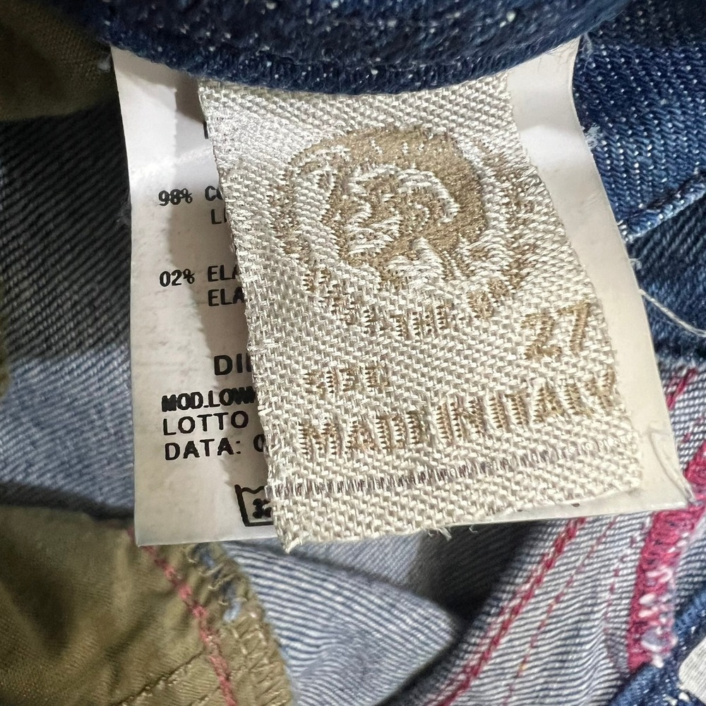 Diesel Lowky B.C. Bootcut Jeans Low Rise Embroidered Blue Womens Size 27 Fits 30 - Picture 15 of 16